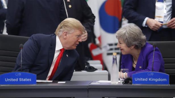 特朗普总统和英国首相特蕾莎·梅
