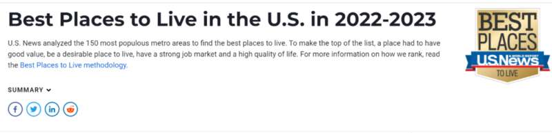 全美最宜居城市出炉