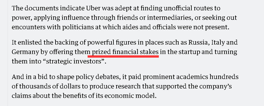 优步还会通过相关官员的亲朋好友来影响这些官员做出有利于优步的决策