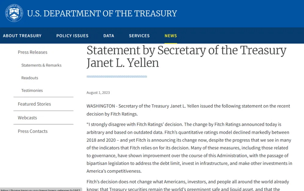 美国政府不认可评级下调结果