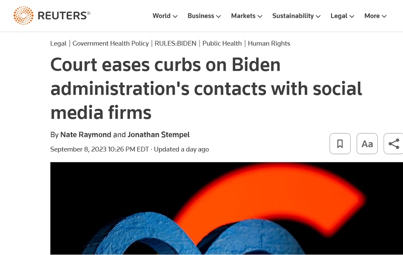 美法院裁定白宫和FBI不得强迫社媒移除内容