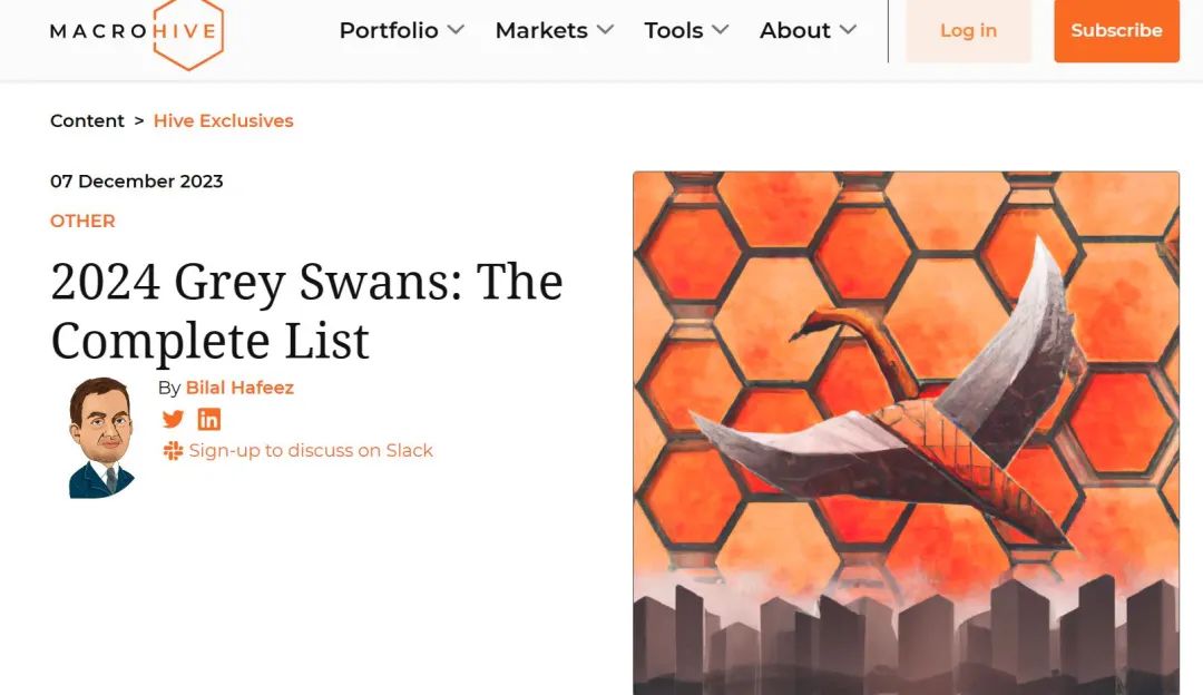 著名CEO预测2024年全球经济变数灰天鹅清单